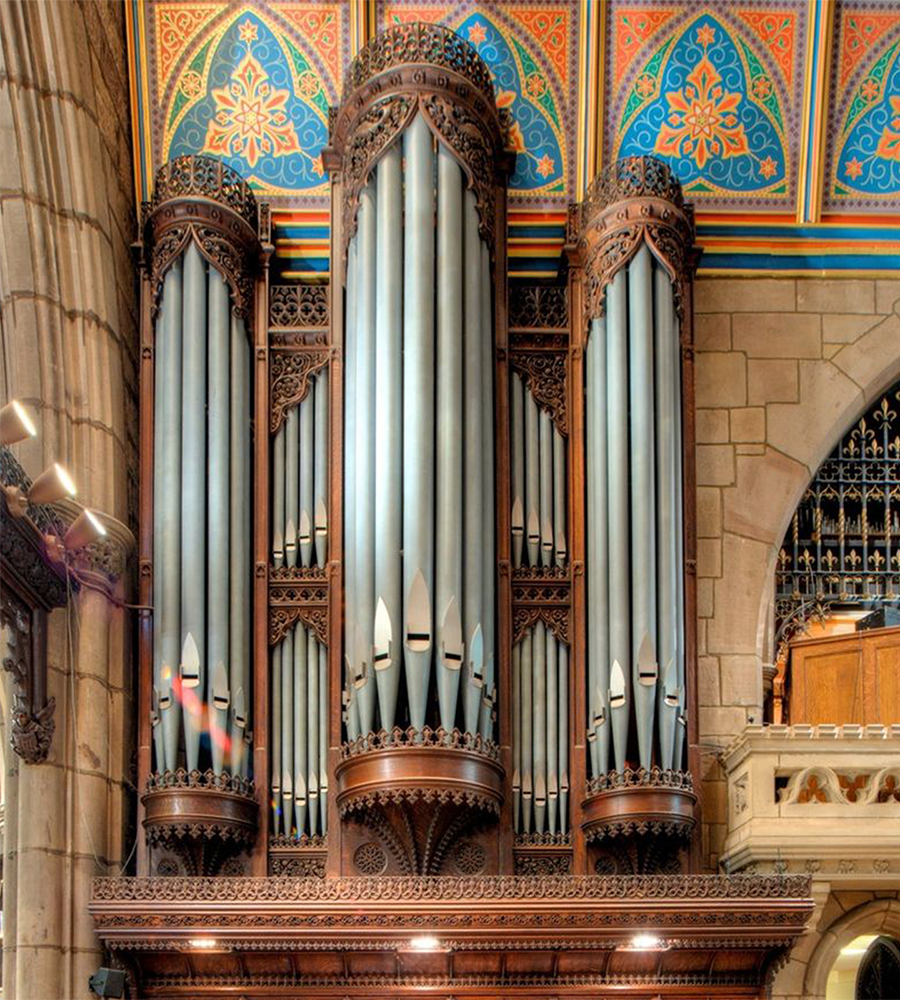 Photo des tuyaux de l'orgue de la chapelle St. Mark à Lennoxville