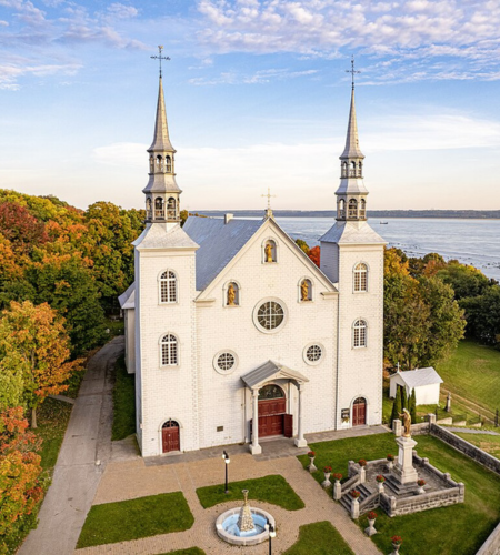 Aerial view of the Cap-Santé Church