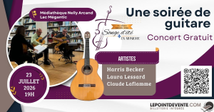 Affiche du concert Une soirée de guitare, présenté par le Festival Songe d’été en musique le 23 juillet 2026 sur La Route des concerts.